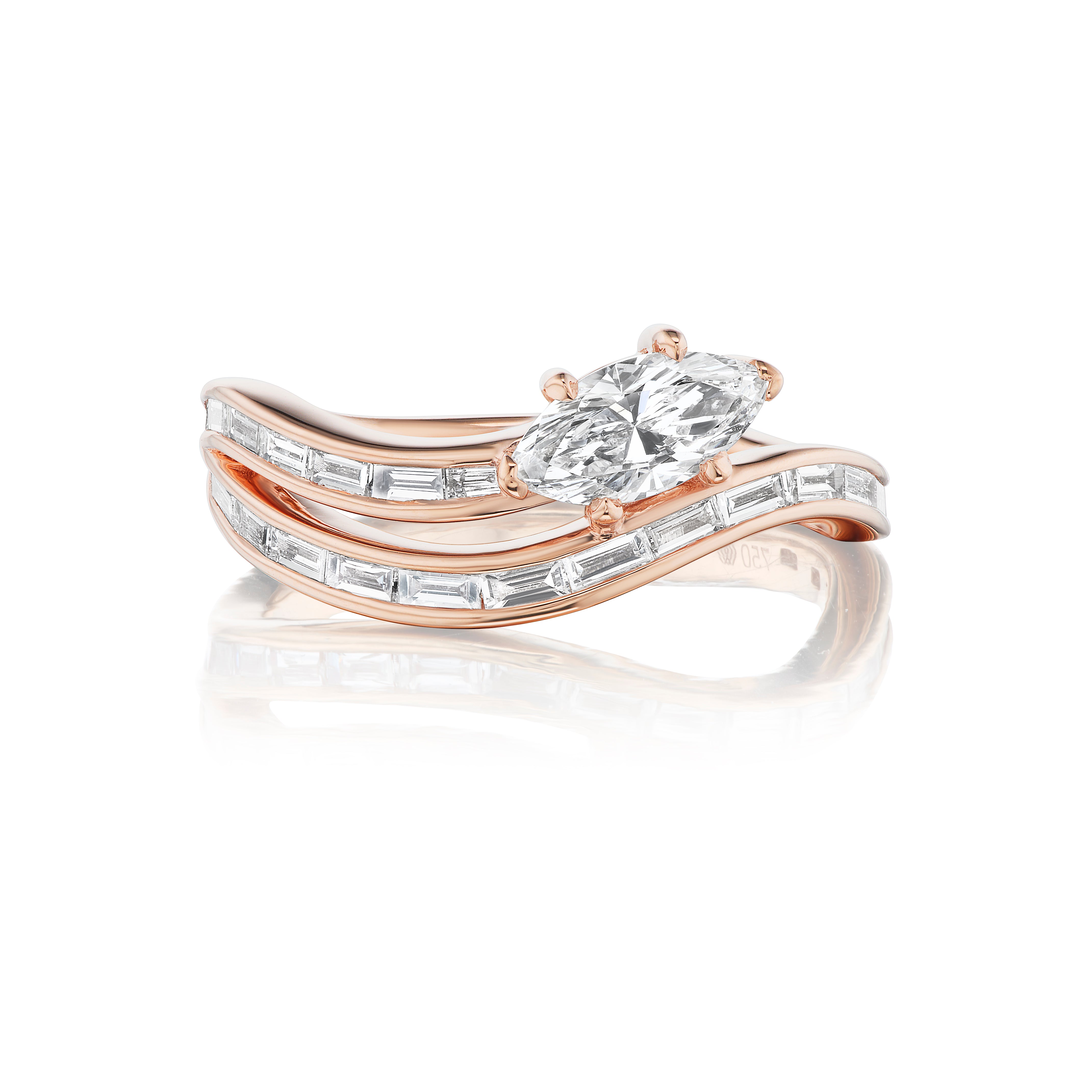 Diamond Spur Marquise Baguette Wrap Ring