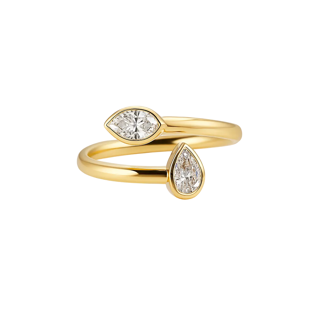 Riata Marquise/Pear Bypass Ring