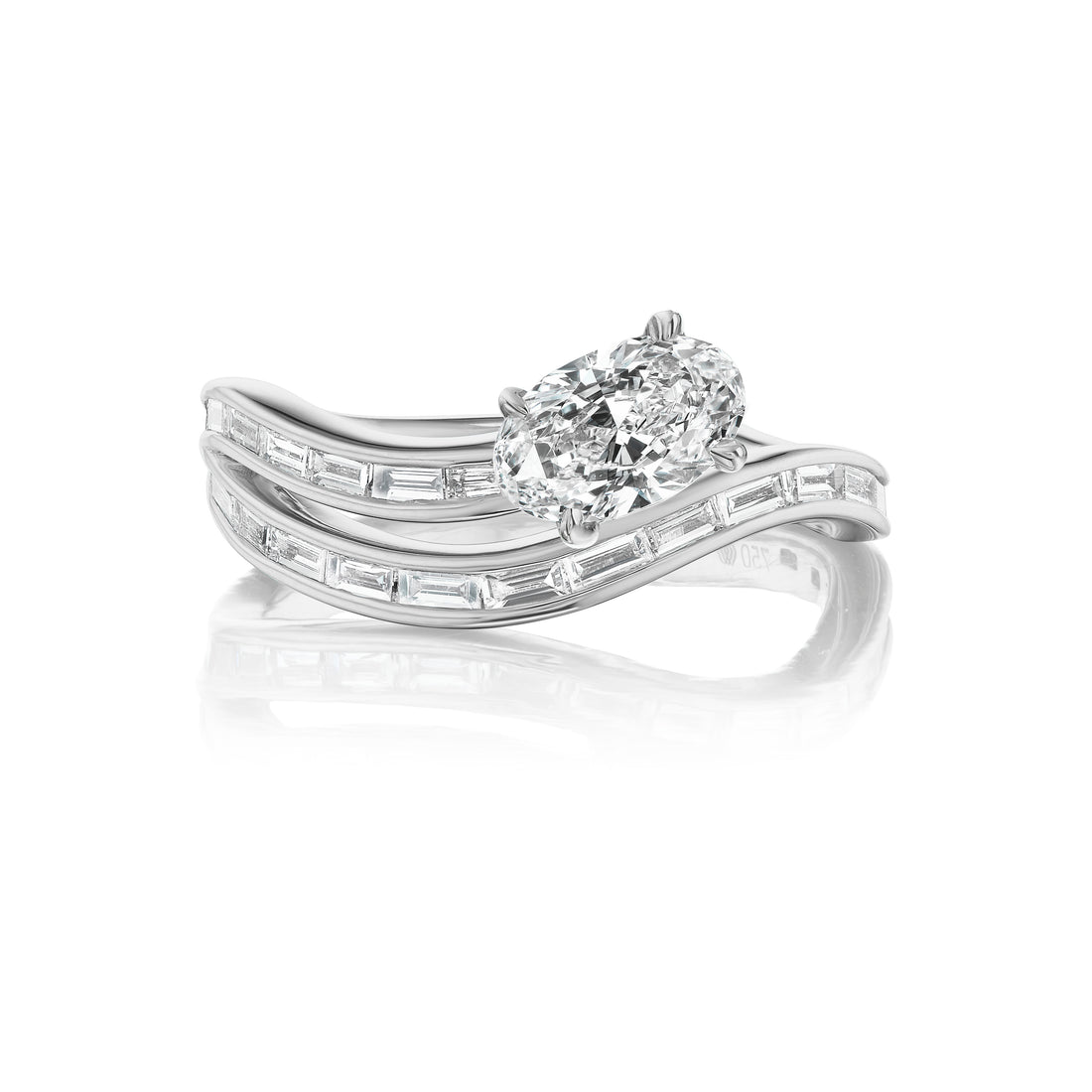 Diamond Spur Oval Baguette Wrap Ring