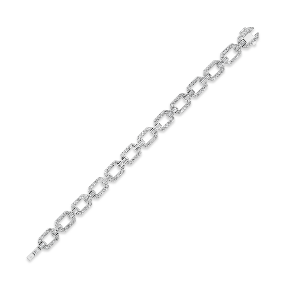 Diamond Spur Pave & Baguette Bracelet