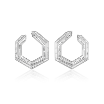 Diamond Spur Baguette Hoops