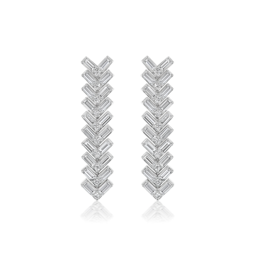 Diamond Spur Herringbone Earrings