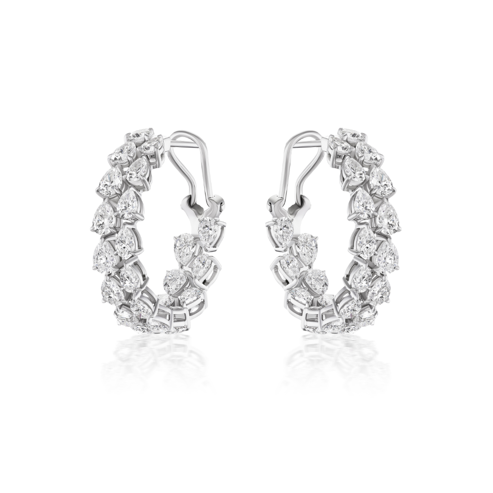 Highland Double Pear Hoops