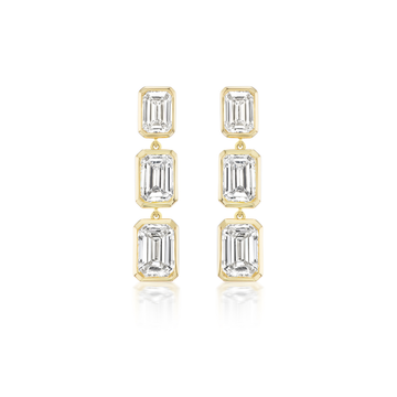Riata 3-Drop Emerald-Cut Earrings