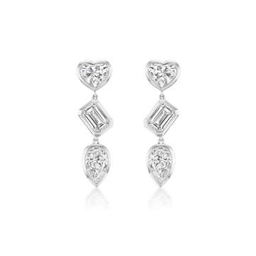 Riata 3-Drop Mixed Cut Earrings